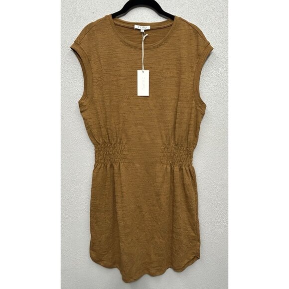 Z Supply Rowan Textured Knit Dress Small Caramel Shift Mini Defined Waist FALL - Picture 4 of 8